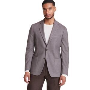 Michael Kors Sport Coat Men's Taupe Herringbone Casual Classic Blazer Size 50L